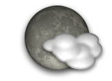 Partly cloudy.